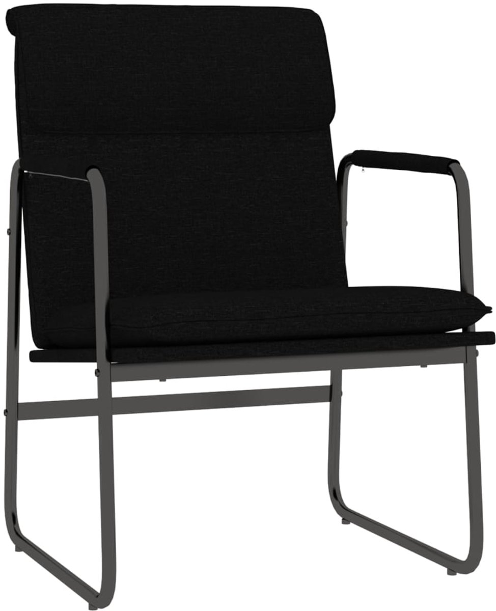 vidaXL - Loungestoel - 55x64x80 - cm - stof - zwart