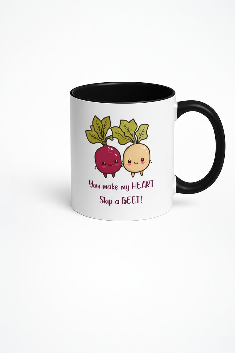 Mok 'You Make My HEART Skip a BEET!' - Grappige Bieten Pun Liefdes Mok