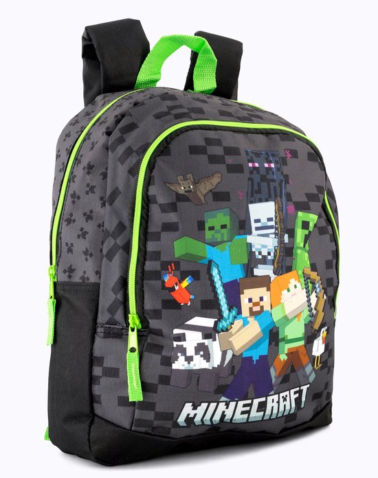 MINECRAFT Forever Rugzak - Rugzak - 38*28*16 cm - School Tas 5-10 Jaar - 2 Ritsvakken