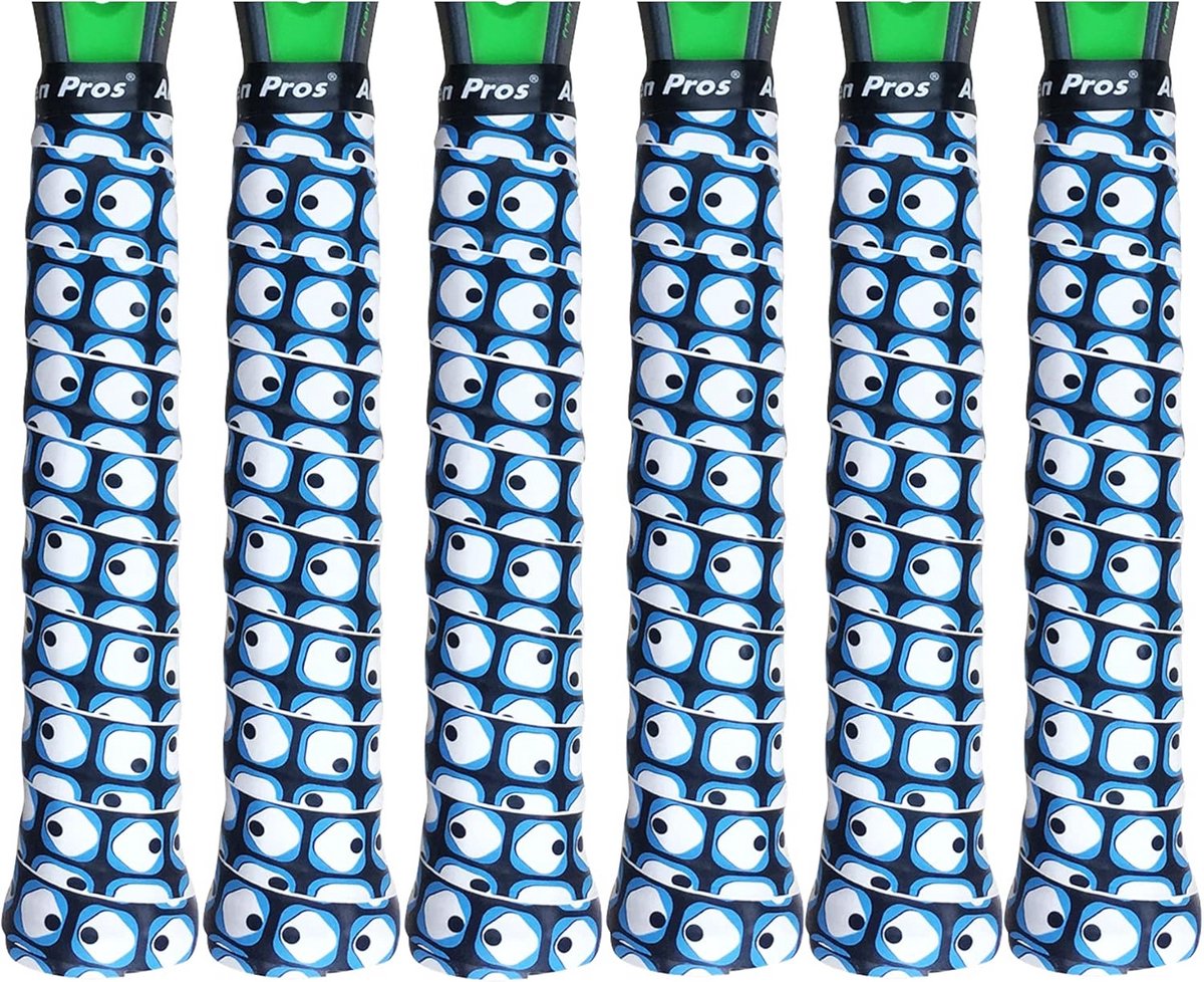 Set van 6 Tennishandvatten - Vooraf Gesneden en Dry Feel Overgrip voor Maximale Prestaties