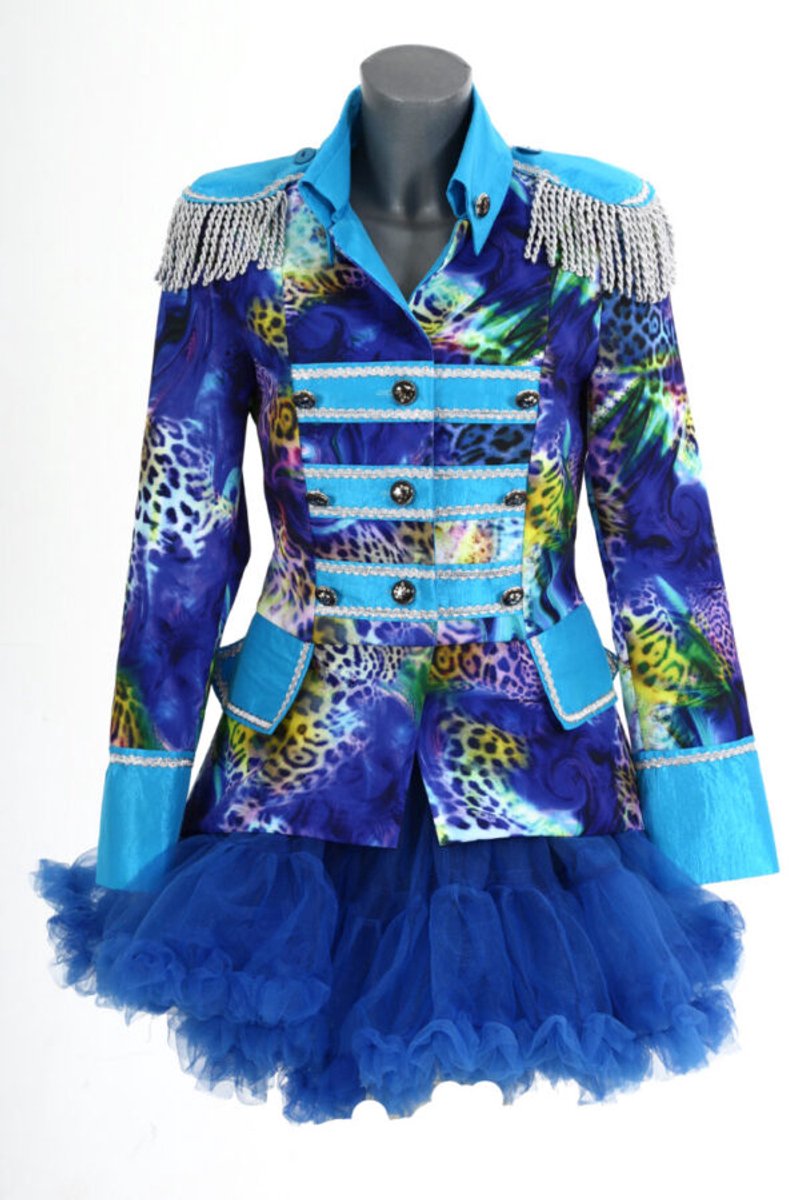 Carnavalsjas Blue Fantasy Kort Volwassenen Vrouwen Blauw Fantasy Maat 34