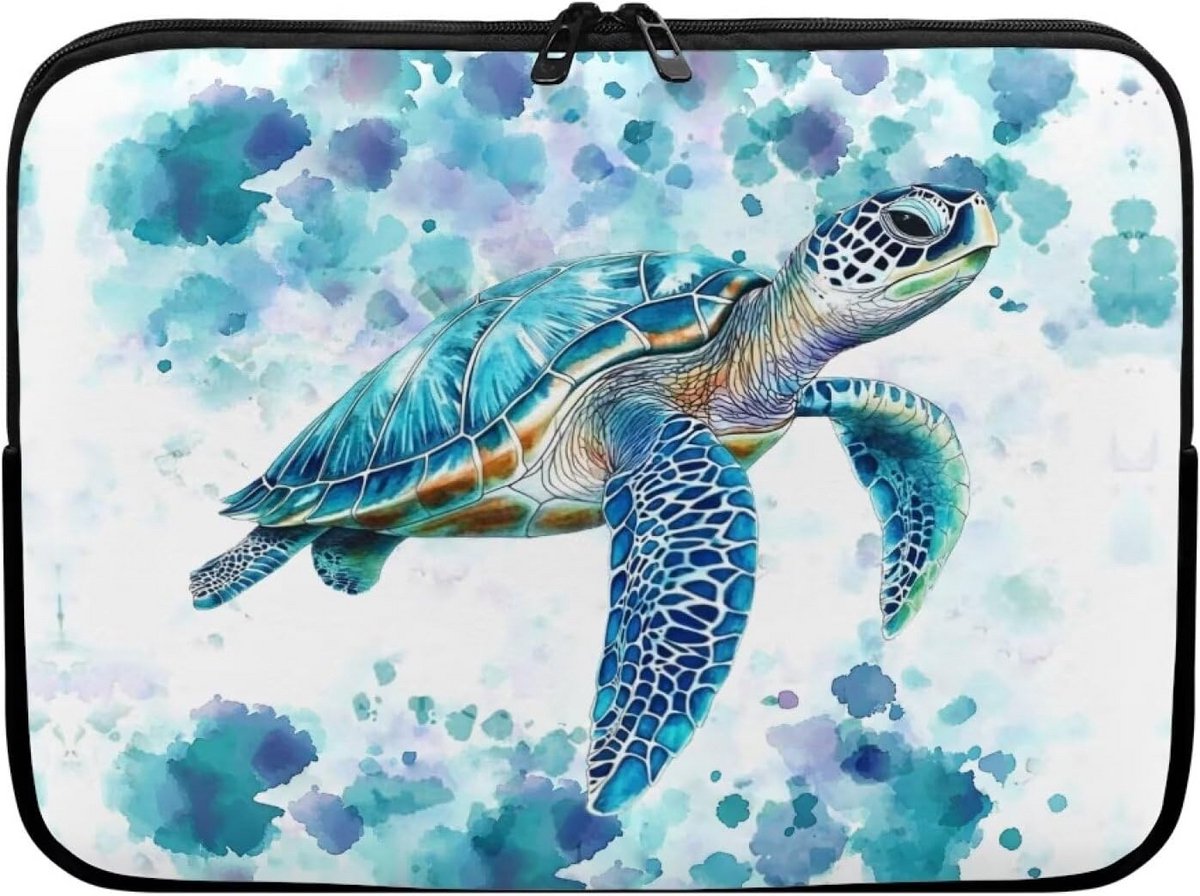 Neopreen Laptop Sleeve 17 Inch met Zeemeermin Schildpad Design - Waterdichte Laptoptas