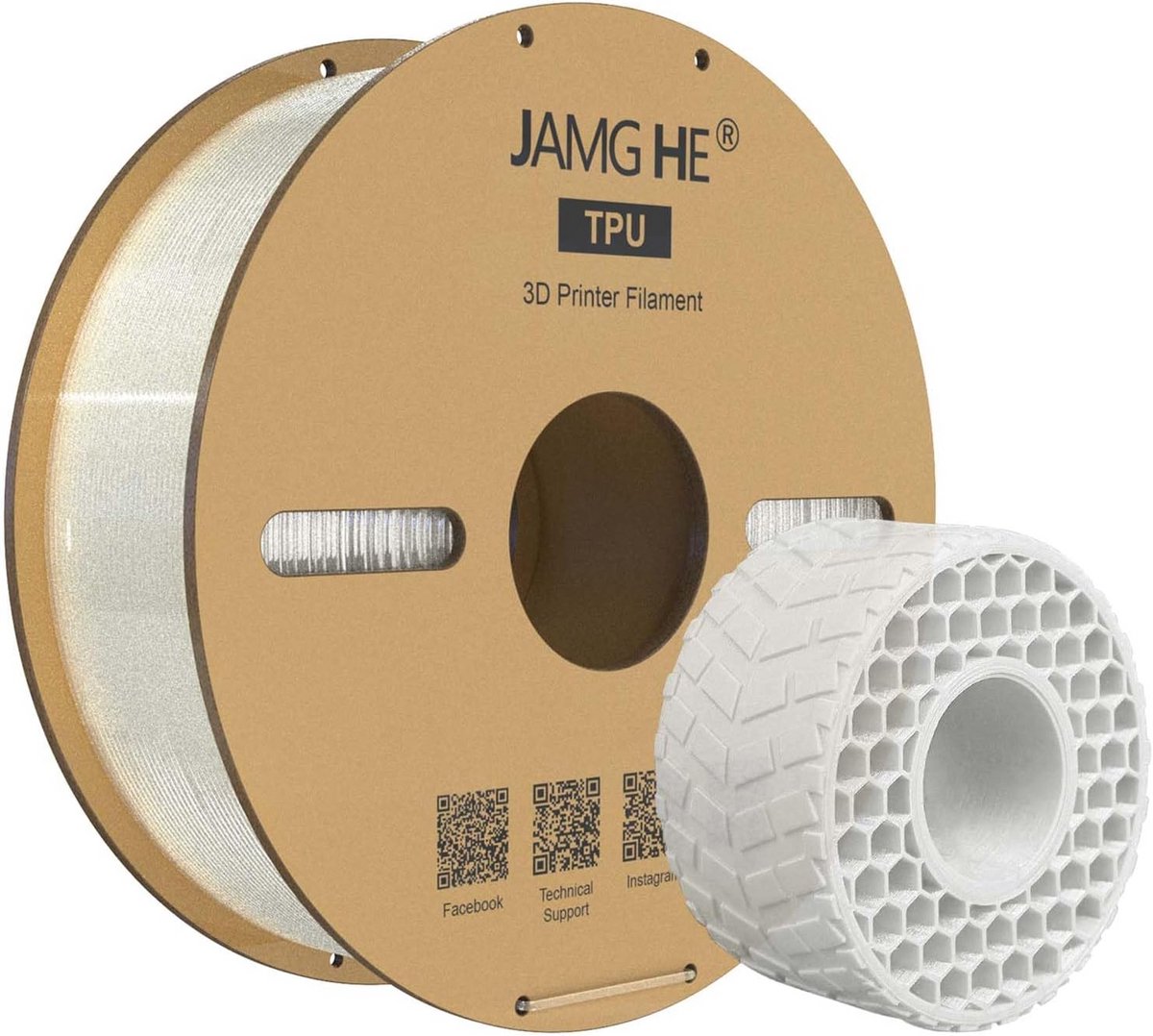 Flexibel TPU 95A Filament 1.75mm voor 3D Printer - 1KG Spool
