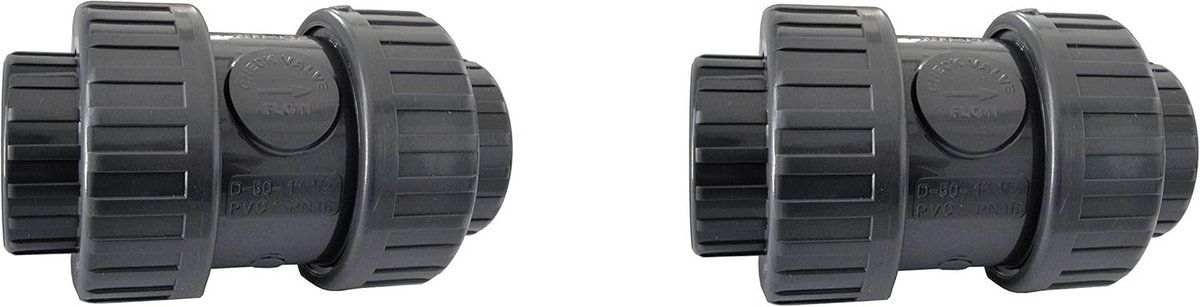 2x PVC Kegelterugslagklep 50mm - Terugslagklep voor Waterleidingen