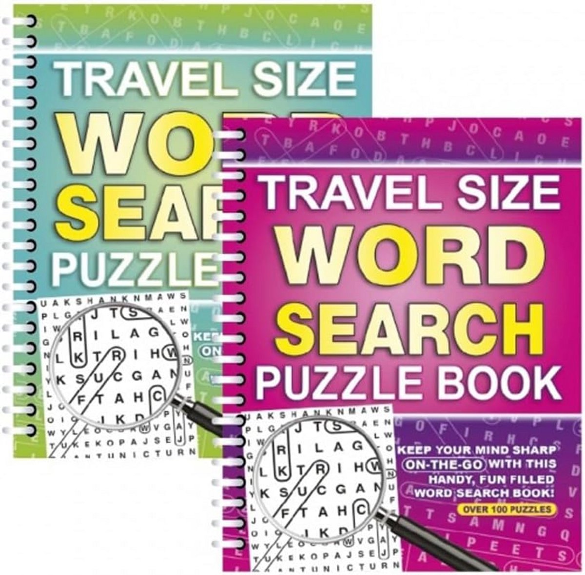 Set van 2 Woordzoekpuzzel Boeken A5 Spiraal Gebonden Reisformaat