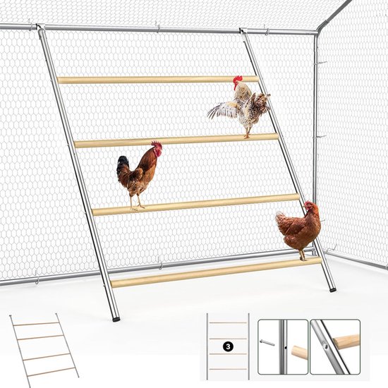 Foto: Zitstok voor kippenhok grote zitstok voor kippenhok zitstok voor kippen leuk kippenspeeltje accessoire voor kippenhok onmisbaar als kippenzitstok eenvoudig te monteren en schoon te maken speelgoed voor boerderijkippen