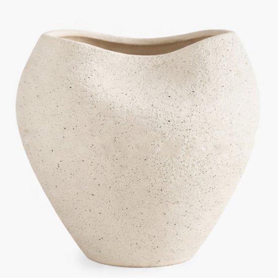 Vase céramique Elva blanc sable – Ø 23,5 x H 23,5 cm