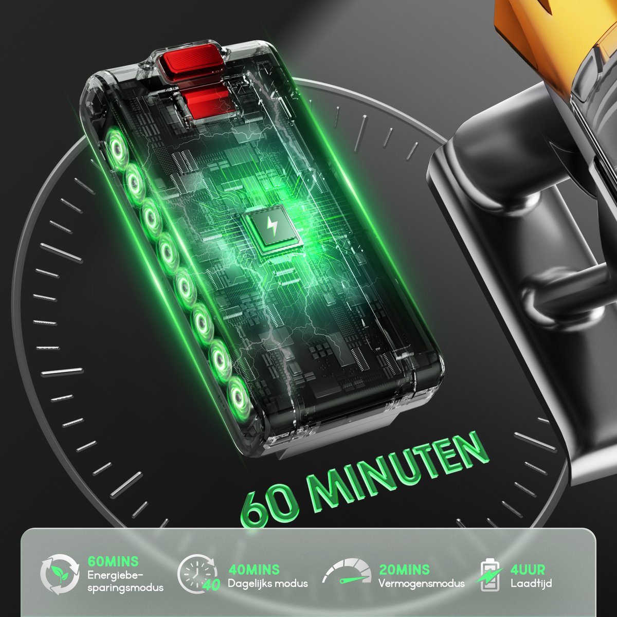 Fukstern Draadloze Stofzuiger met 75KPa Zuigkracht - afbeelding 3