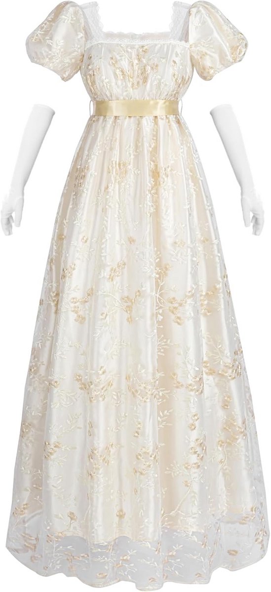 Elegante Regency Jurk Lange Vintage Stijl voor Dames