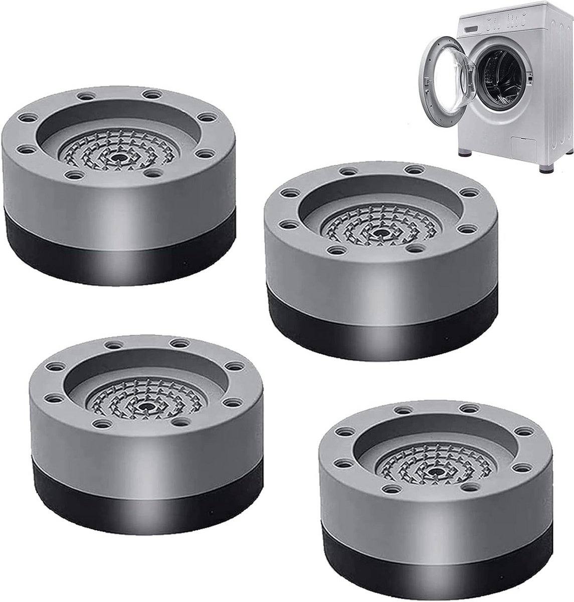 4x Anti-Vibratie Voetjes voor Wasmachine en Droger - Schokdempers