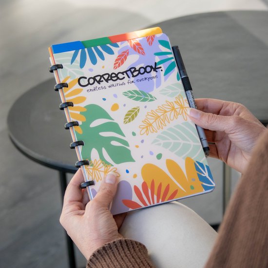 Correctbook A5 Uitwisbaar Notitieboek – Herbruikbaar schrift – Botanical Beauty – Blanco – Inclusief pen & wisdoekje – Aanvulbaar met extra pagina’s