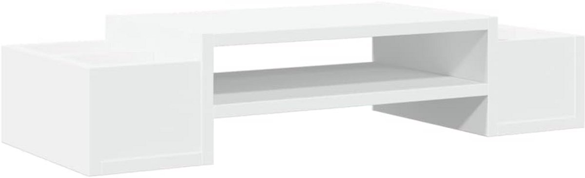 Monitorstandaard met Opbergruimte voor Bureau - Bureau Organizer Hout Wit