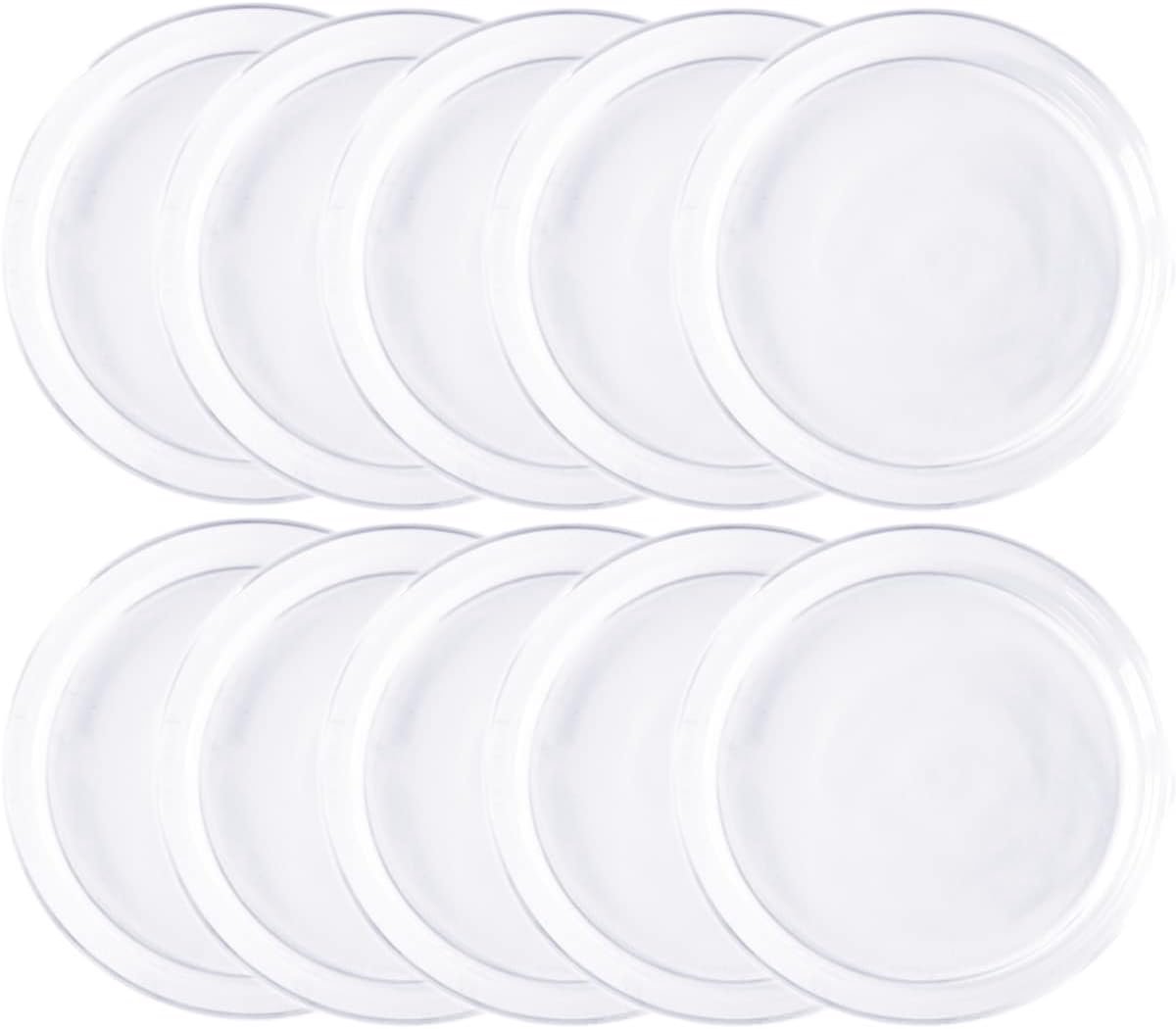 Set van 10 Kleine Dessertborden van Glas - 10cm Snack- en Dipbordjes