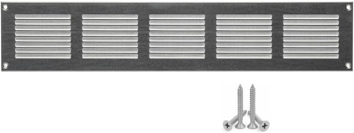 Verzinkt Ventilator Rooster 500x100 mm met Insectenbescherming en Vaste Lamellen
