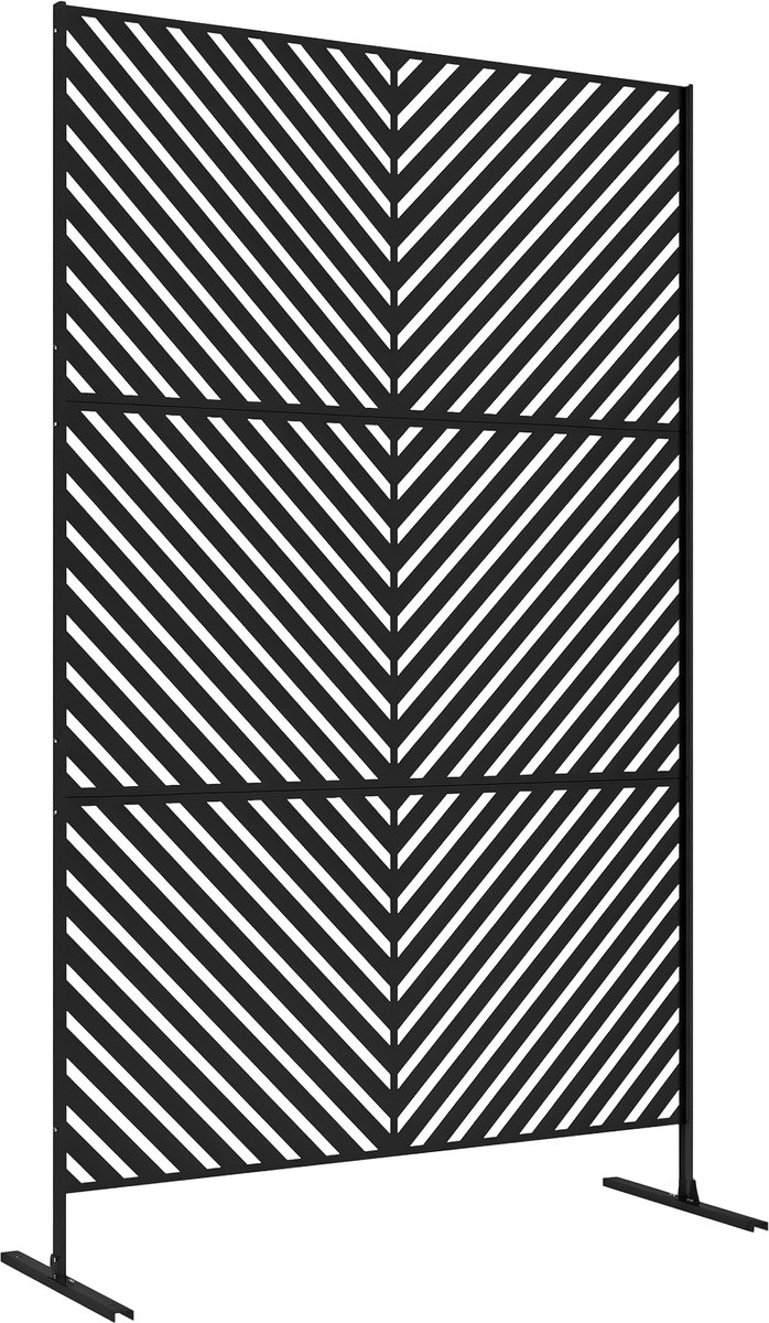 Outsunny privacyscherm voor buiten - Staal - 122x45x198cm - Zwart