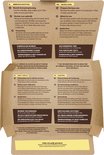 Instructies voor het gebruik van aaltjes tegen engerlingen. Met deels Nederlandse, Engelse, Franse en Duitse tekst en illustraties van bereiding en toepassing.