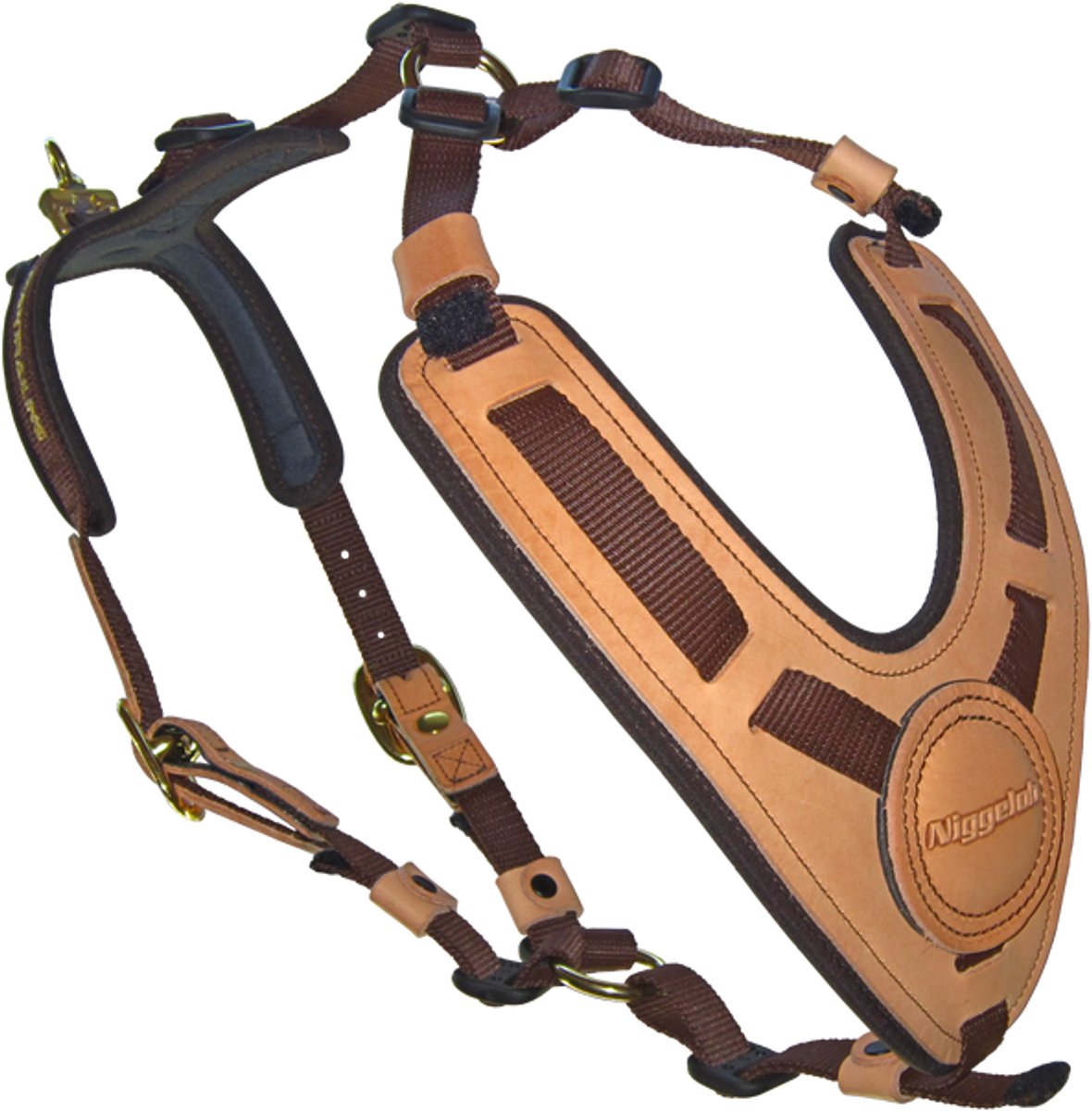Niggeloh Dog Harnass Mantrailing – Premium Leer & Neopreen Hondentuig / Hondenharnas S/M