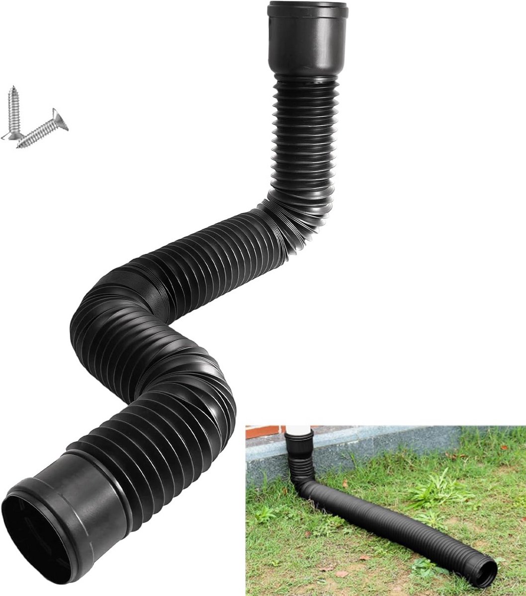 Regengoten Set met Afvoerbuisverlenger, Zwart