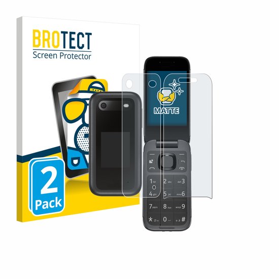 BROTECT - Protection d'écran pour Nokia 2660 Flip (avant + arrière) - Film protecteur mat (2 pièces)