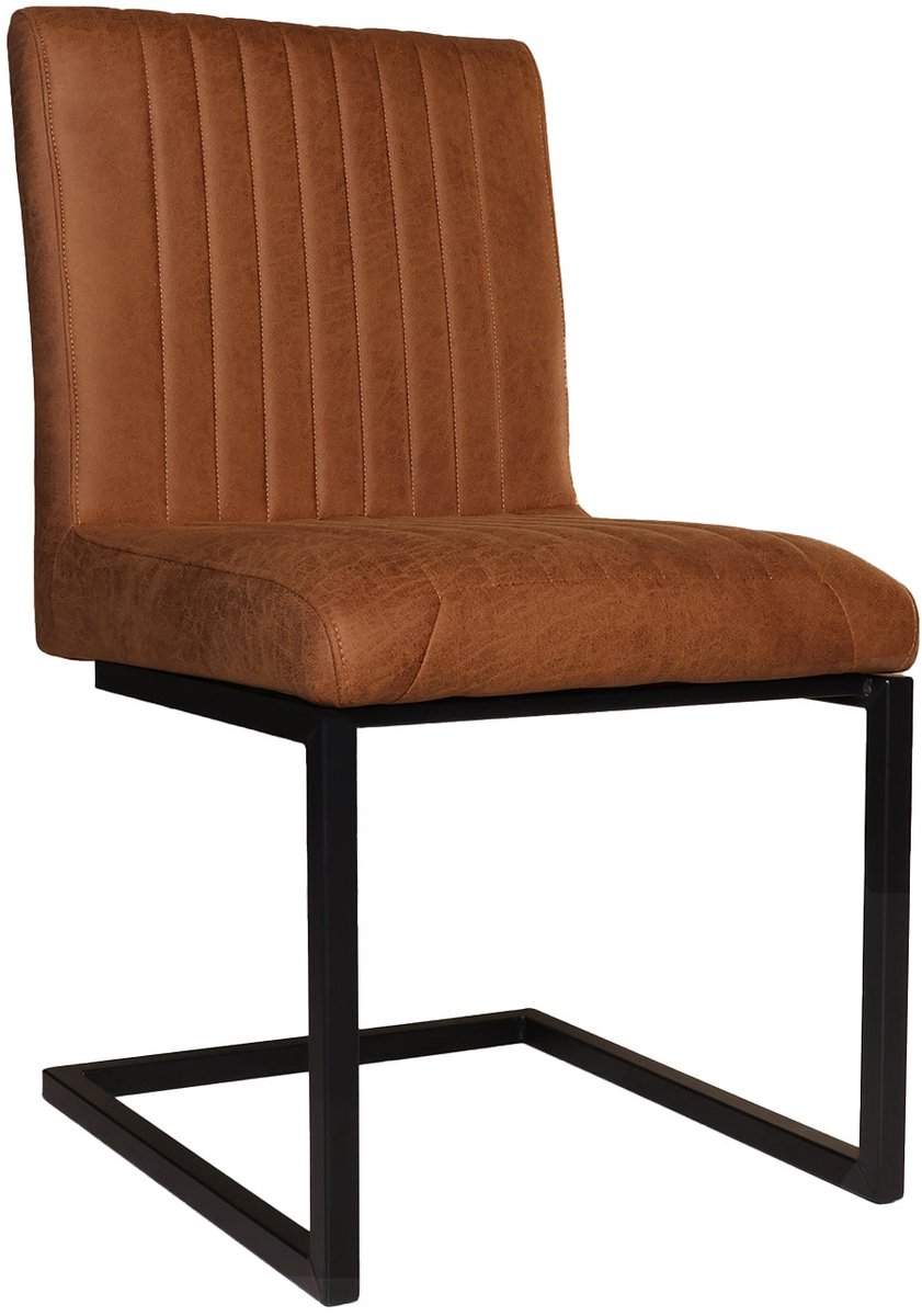 Eetkamerstoel cognac microvezel Chester eetstoel zetel