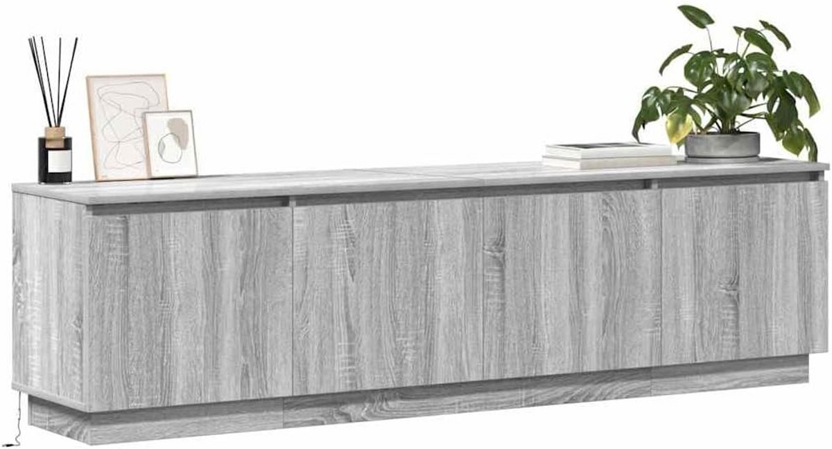 Grote TV Meubel 180 cm Grijs Sonoma met LED-verlichting en Opbergruimte