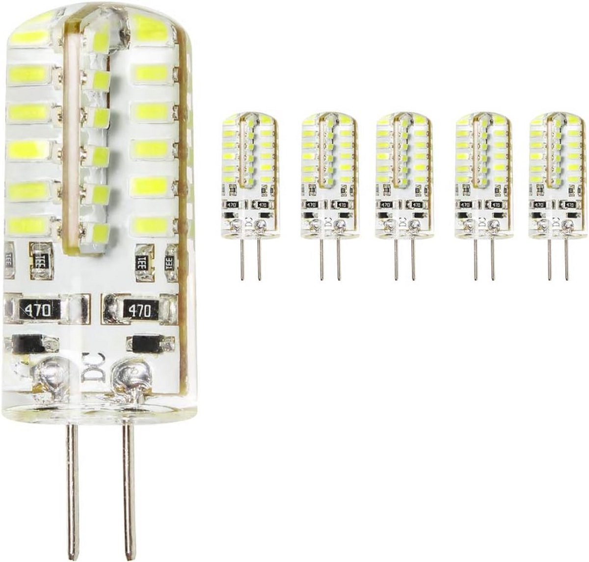 5 Stuks G4 LED Spotlampen 12V 3W Koudwit Energiezuinig voor Kristallen Lampen
