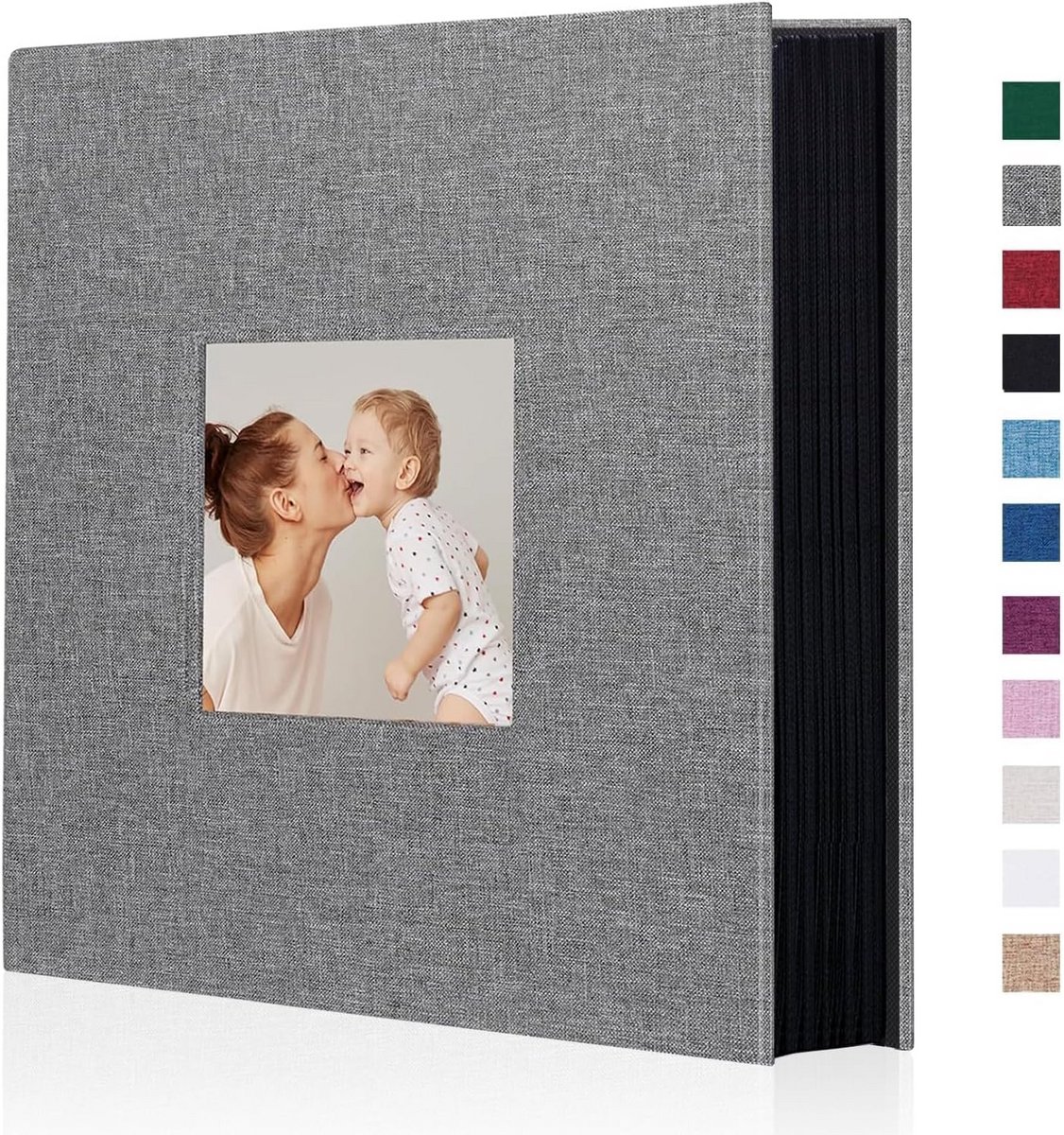 Groot Fotoboek Linnen Grijs voor 400 Foto's 10x15 cm - Verticaal Insteken
