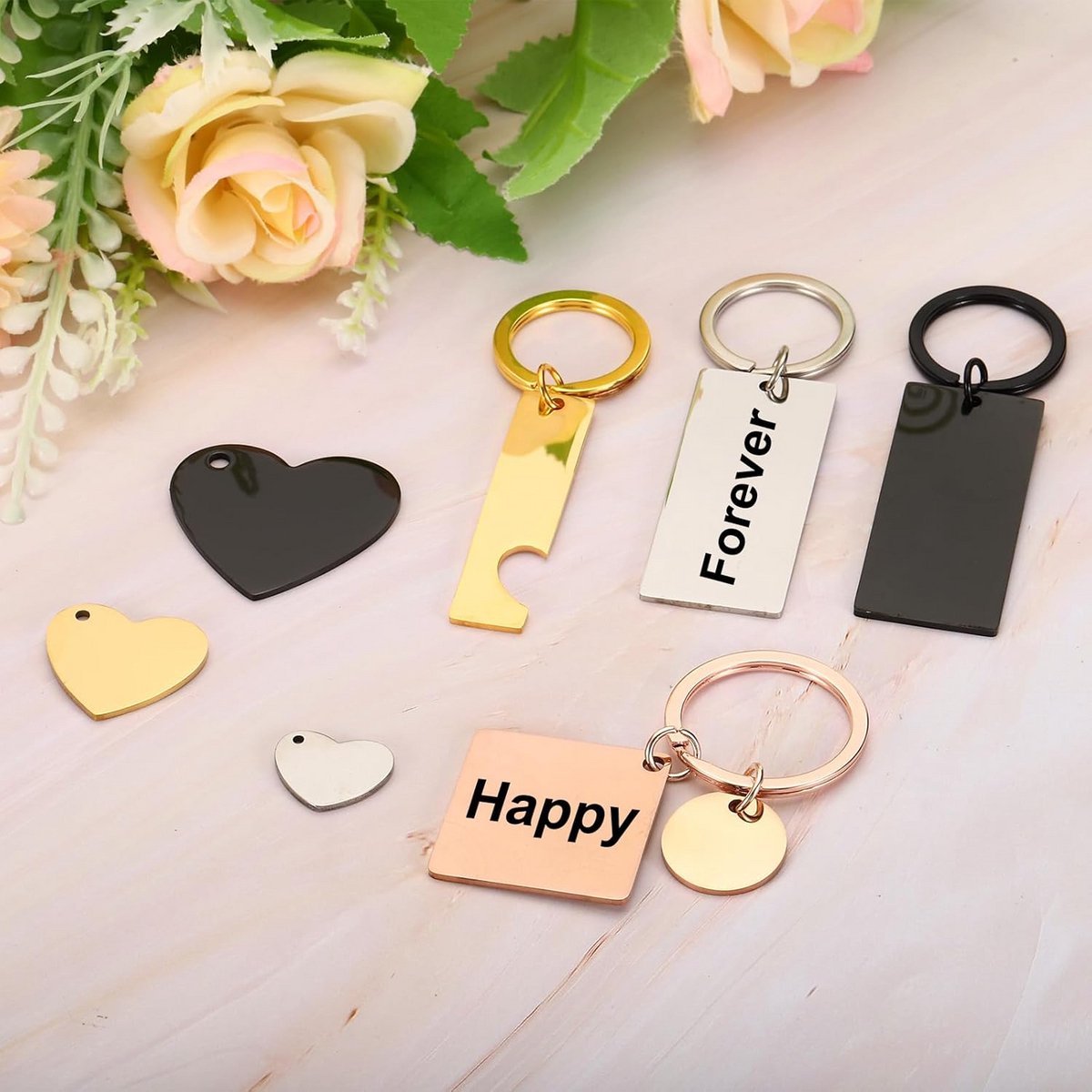 Hartvormige RVS Hangers om te Graveren - Sieraden Onderdelen