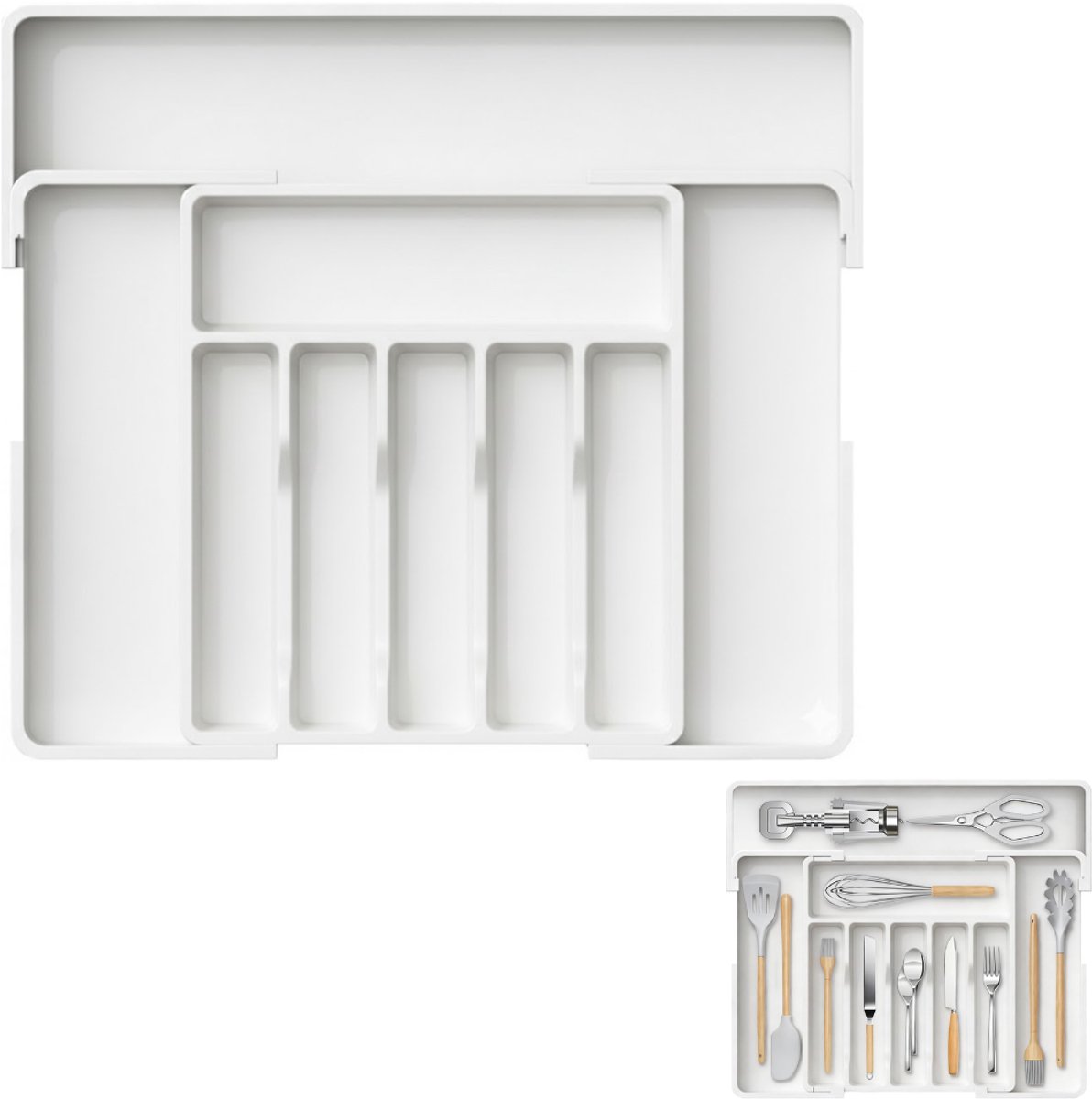 NBAP® Bestekbak - Lade Organizer - Besteklade -Wit