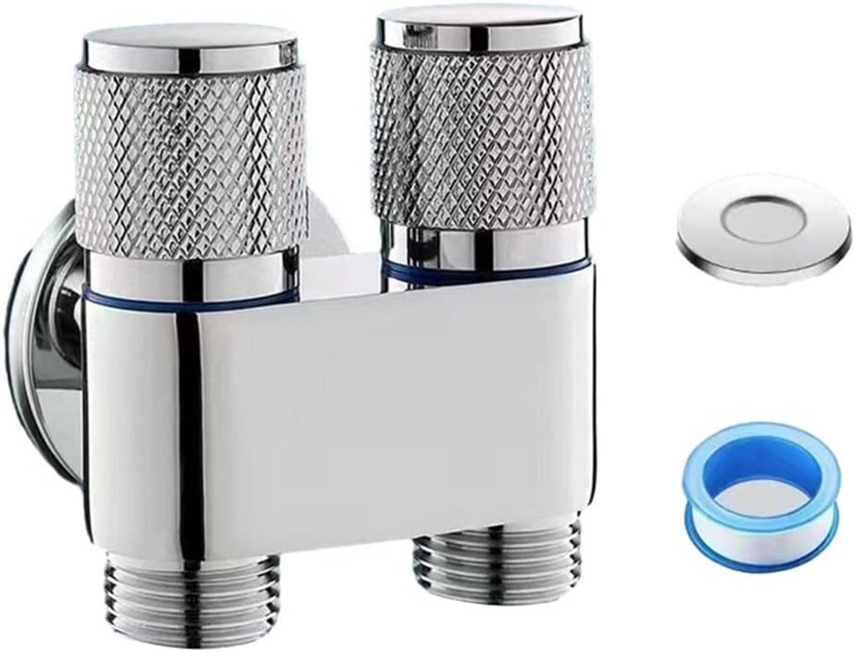 Hoogwaardige Dubbele Hoekstopkraan voor Wastafel en Toilet - Waterregelklep