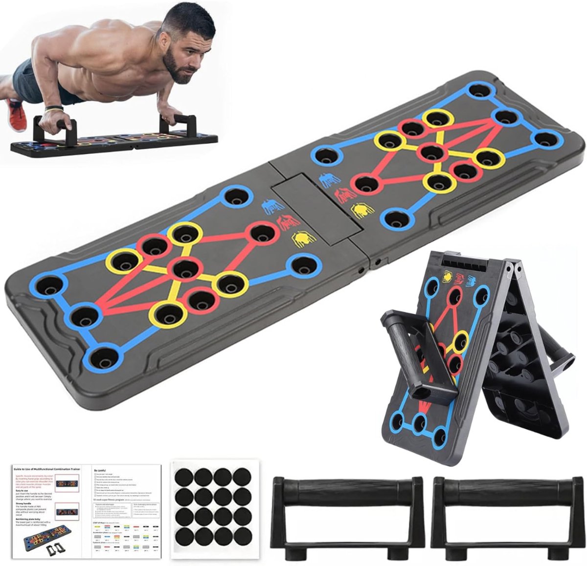 REN® Push-upbord - Parallettes - Push-upbord - Zwart - 35 cm x 21 cm x 5 cm