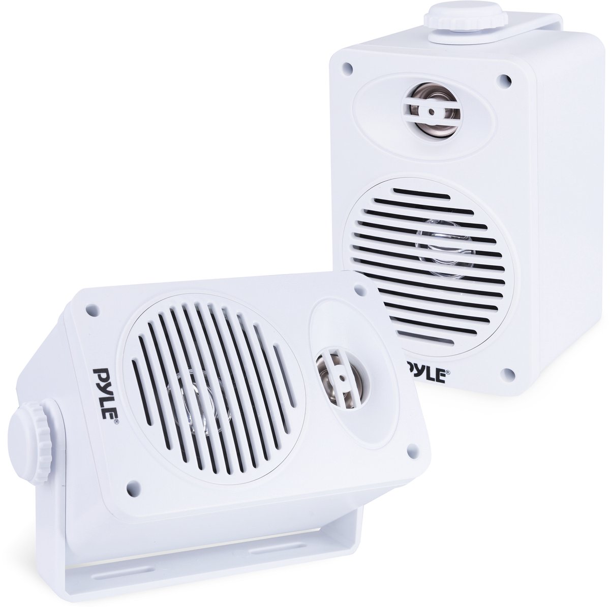 Pyle Luidsprekerset- Indoor/Outdoor – 200 W – Waterdicht – 2-weg Full-Range – 8,9 cm Speakers – Wit (Set van 2)