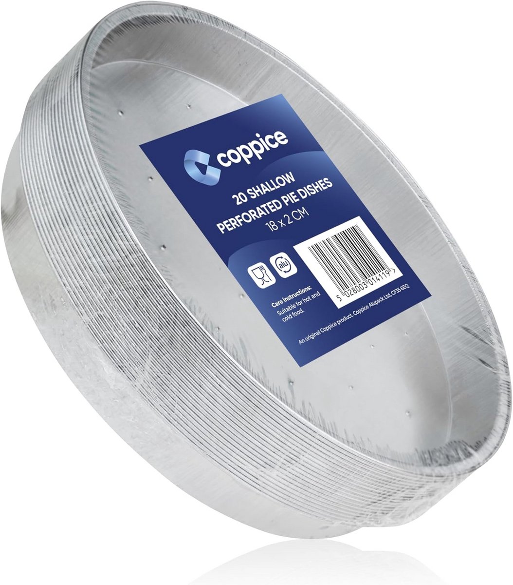 Set van 20 Ronde Geperforeerde Aluminium Taartvormen - 18 cm voor Quiche en Flan