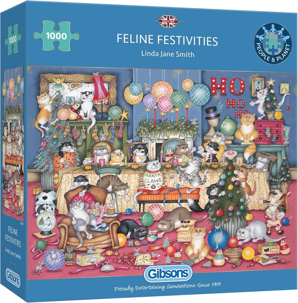 1000 Stukjes Katten Puzzel Feestelijke Scène Duurzaam Karton