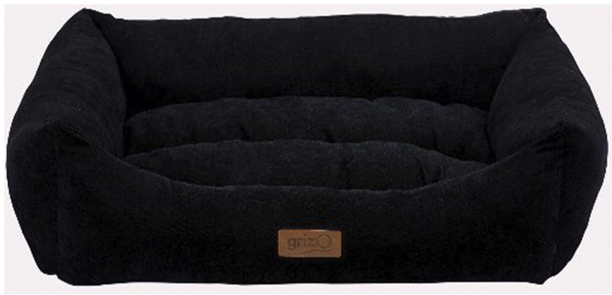 grizo - hondenmand - kattenmand 60 x 50 x 20 cm - zwart - Classic Divan - machinewasbaar - comfortabel - antislipnopjes onderkant