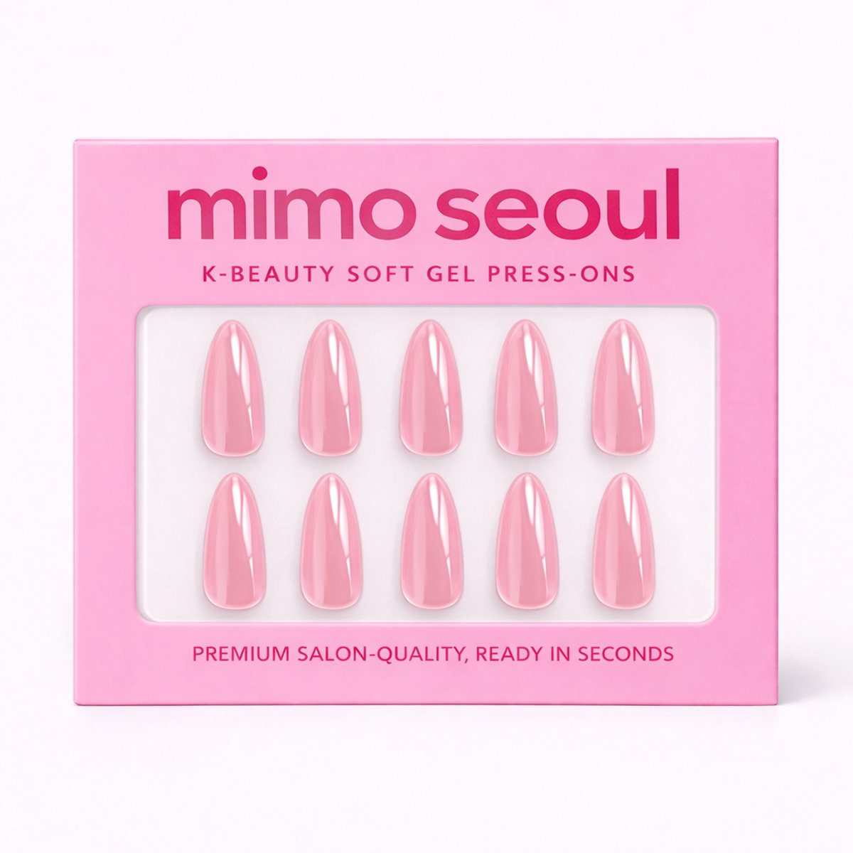 Mimo Seoul Soft Gel Press On Nails Plaknagels Nepnagels - Glazed Donut Nagels - Medium Almond Roze 30 stuks - Herbruikbaar 14 Dagen - Glazed Strawberry