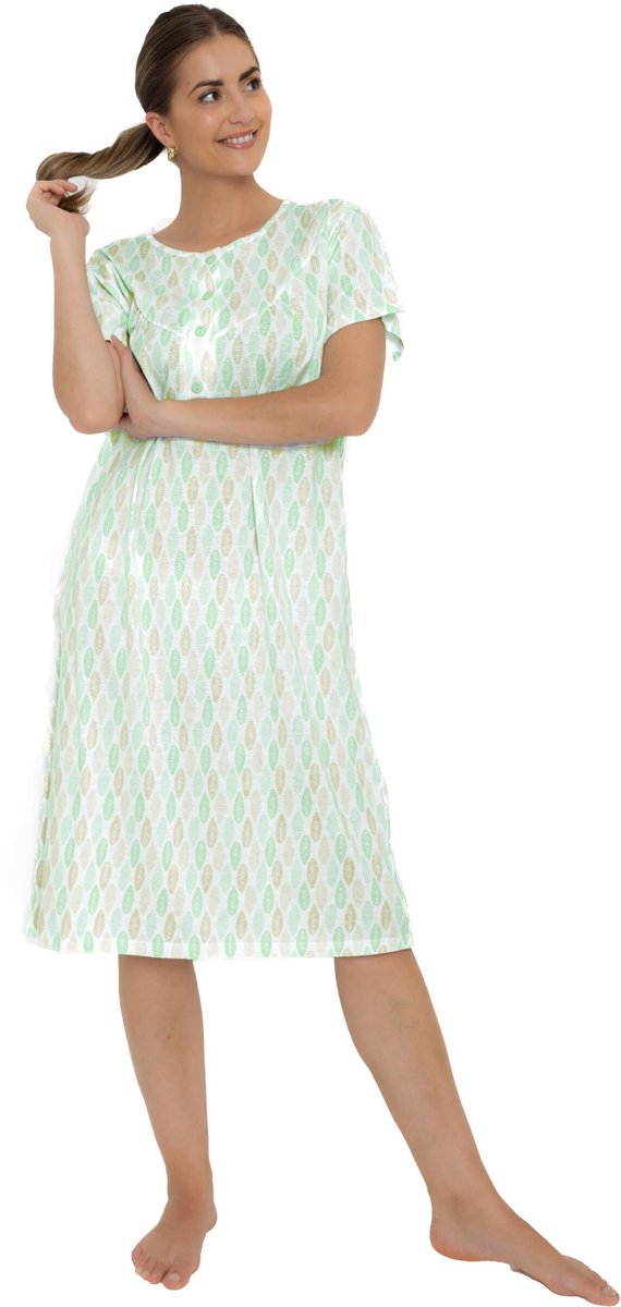 Cocodream Quality Cocodream Nachthemd 'Green Checked' - Dames Nachtmode - Korte Mouw - Groen