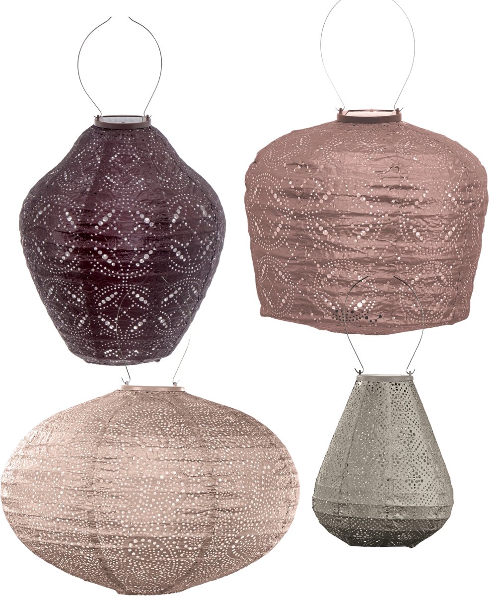 Lumiz Tuinlamp op zonne energie - Solar Lampion - Bali Set - 4 stuks