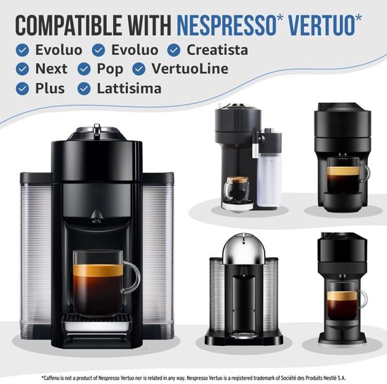 Caffenu Onderhoudsset Koffiemachine Reiniger & Ontkalker voor Nespresso Vertuo - Ontkalker 200 ml (2 Doseringen) + 6 Reinigingscups - Ontkalkingsset - Zorgt voor Warmere Koffie, Betere Smaak en Langere Levensduur Koffiezetapparaat