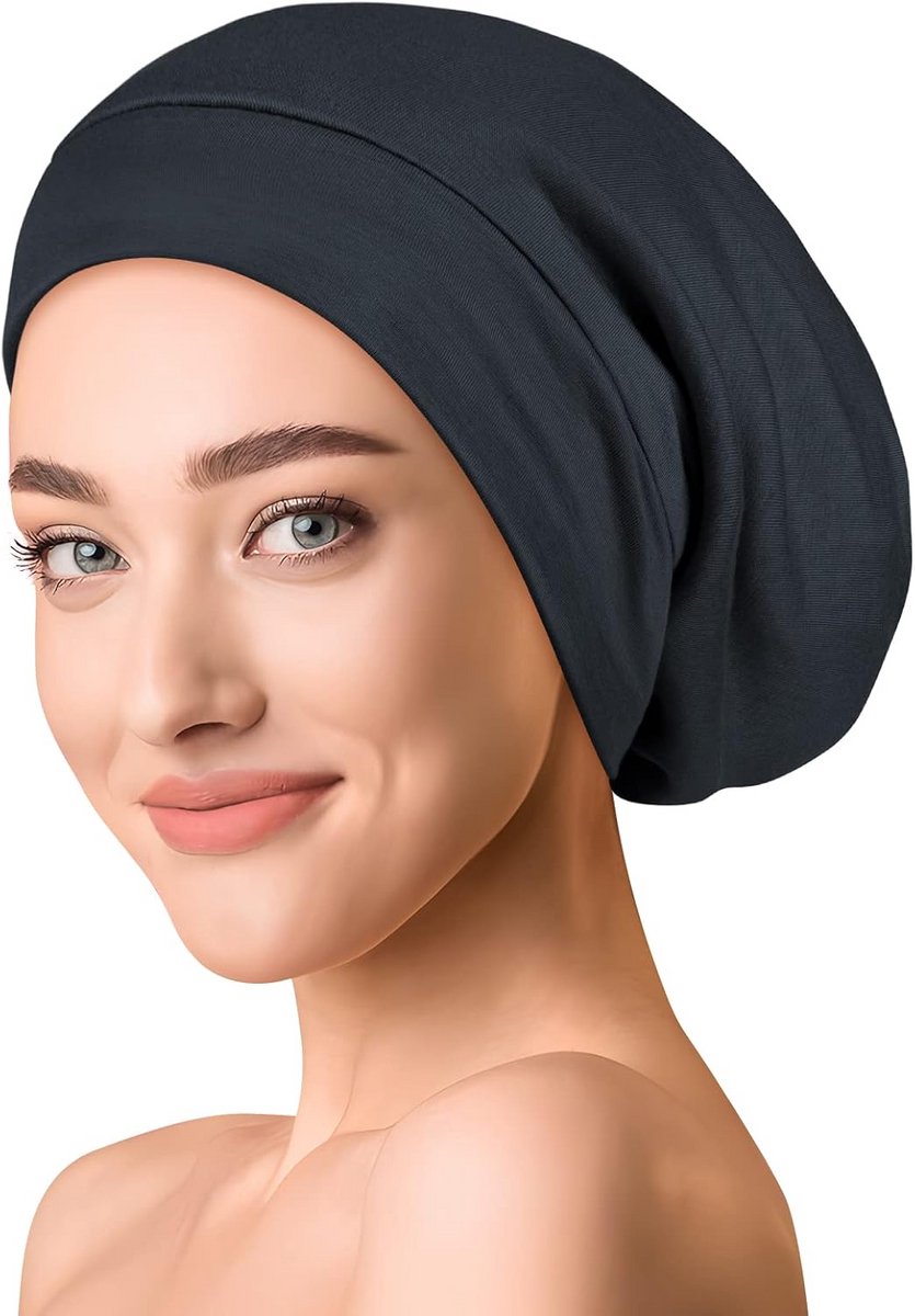 Zachte Zijde Katoen Slouch Beanie voor Dames en Heren - Haaruitval & Slaapmuts