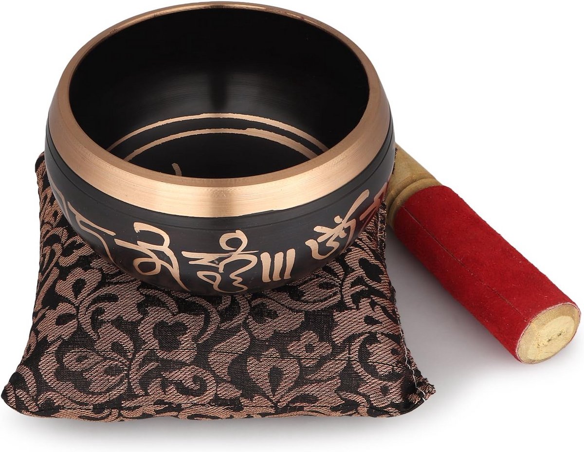 Tibetaanse Klankschaal Set 4 Inch - Meditatie, Yoga en Ontspanning - Inclusief Kussen en Houten Klopper