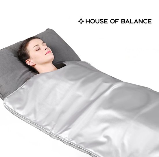 House of Balance infrarood saunadeken 350 met dubbele rits, LCD-controller en afstandsbediening