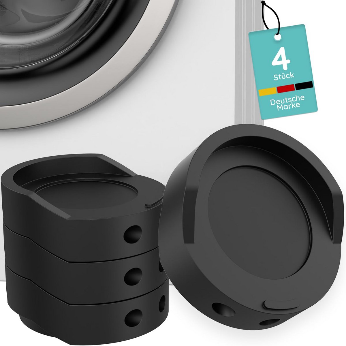 Vibratiedempers Wasmachine 4 Stuks - Anti-Trillingsvoeten voor Stille en Stabiele Was