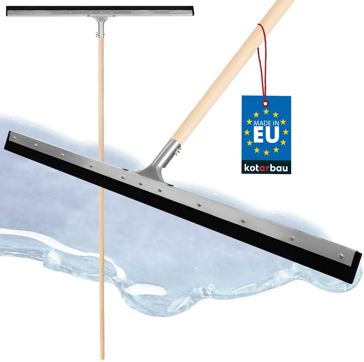 KOTARBAU® Vloertrekker, 90 cm, Houten Steel, 150 cm, Schuimrubber trekker, Voor Binnen En Buiten, Garage Douche Badkamer, Waterschuiver, Schuimrubberen wisser, met Rubberen Lip