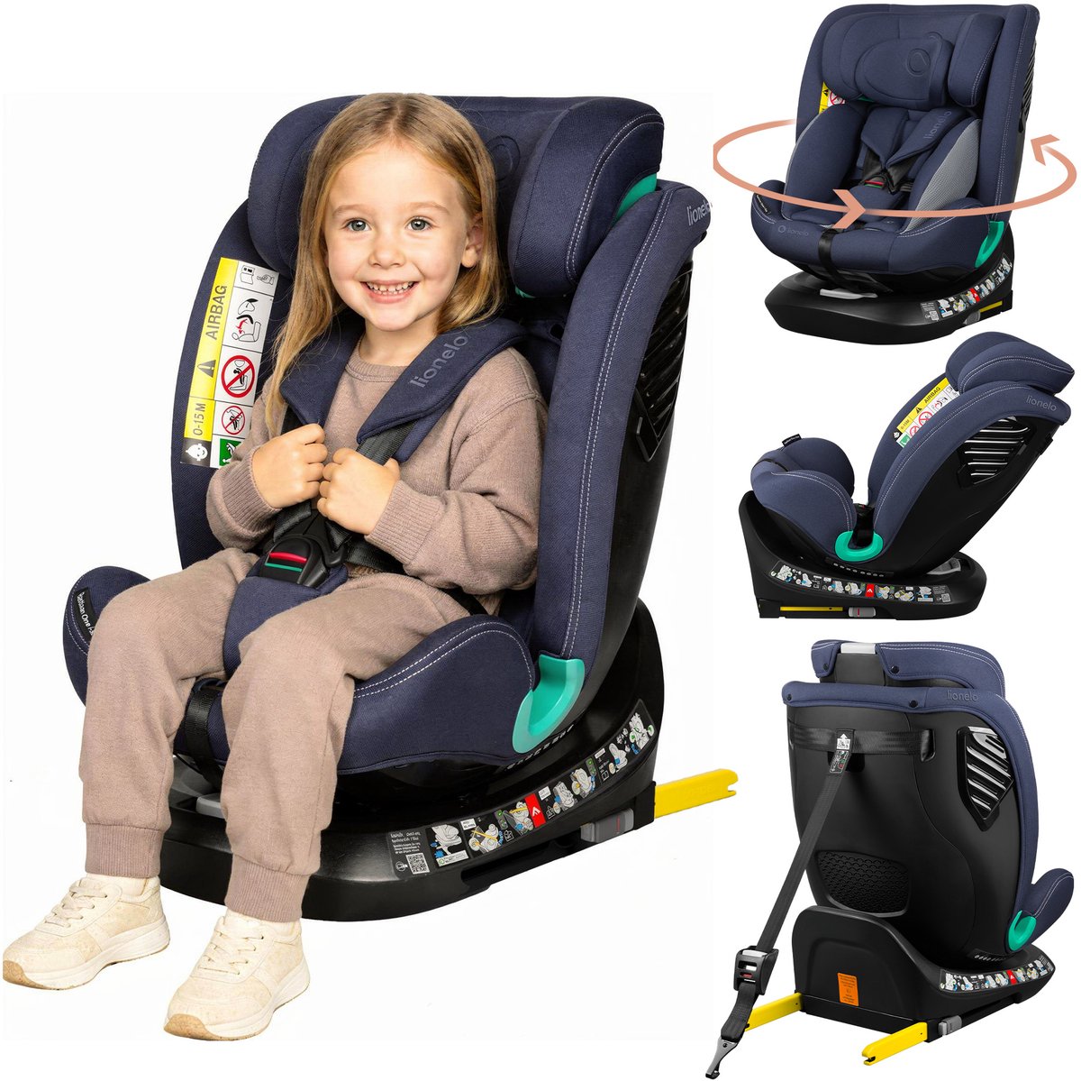 lionelo Reboarder I-size Kinderzitje Bastiaan One blauw marine