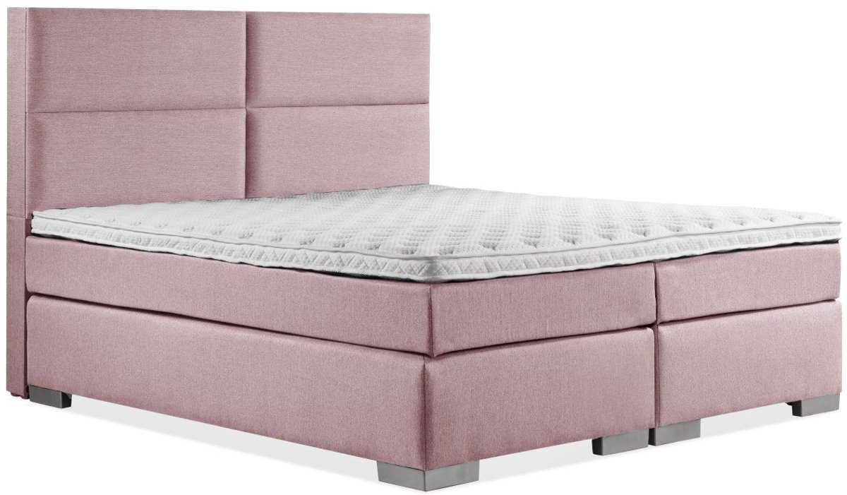 Boxspring Zen - 120x220 - Incl. 4-vaks hoofdbord - Oudroze