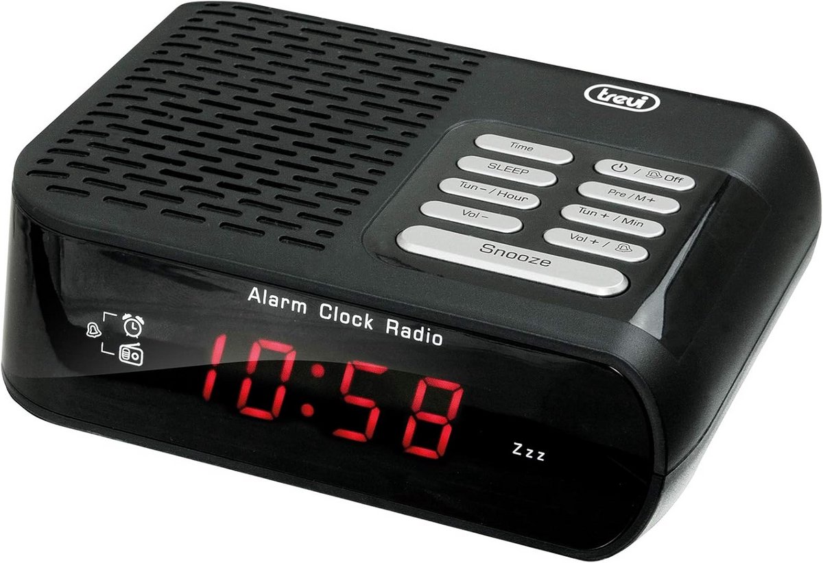 Digitale Wekker met Radiofunctie en Groot Display - Zwart