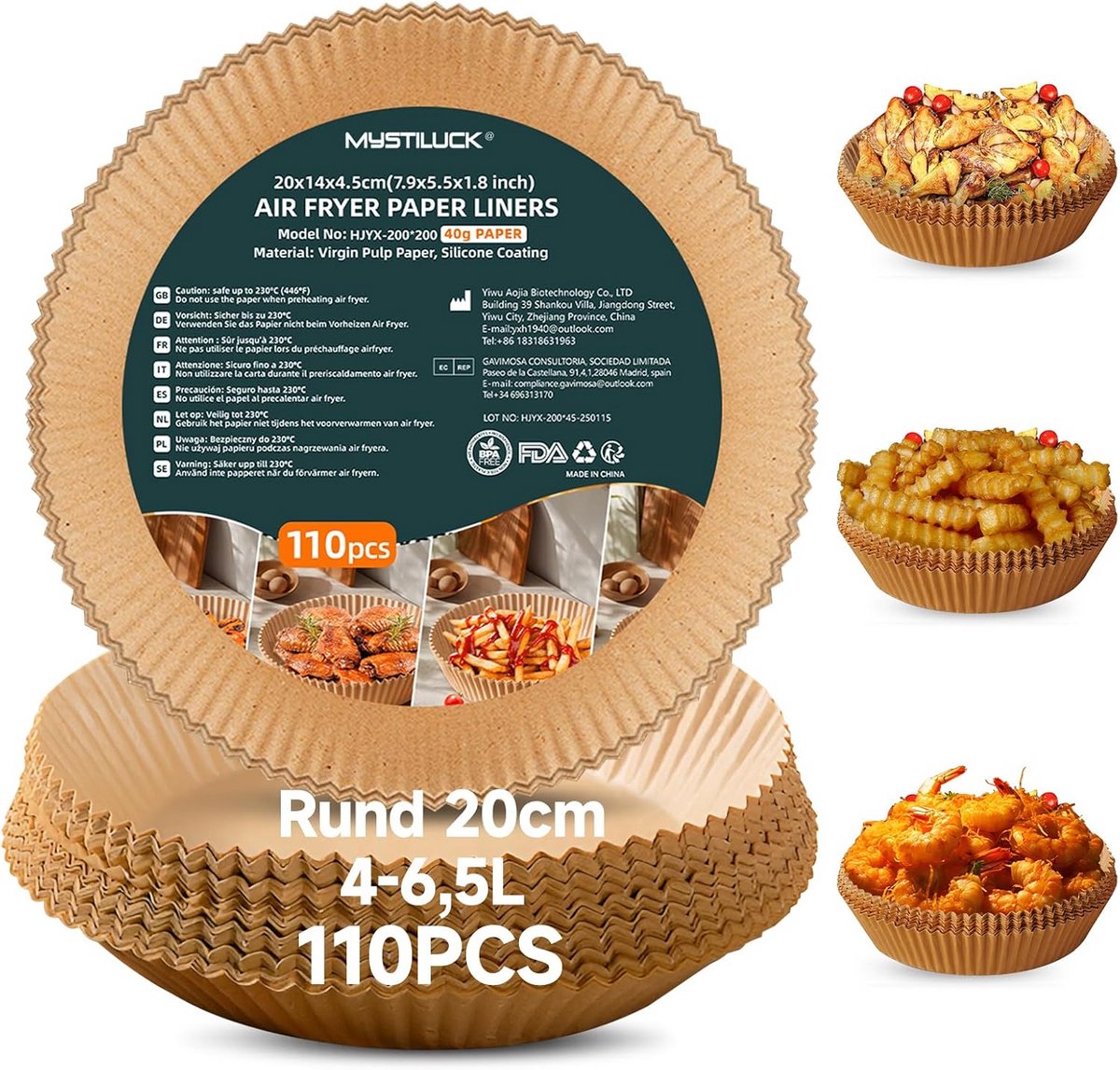 Dubbel Bakpapier voor heteluchtfriteuse - Dubbele Kamer Luchtfriteuse Vellen