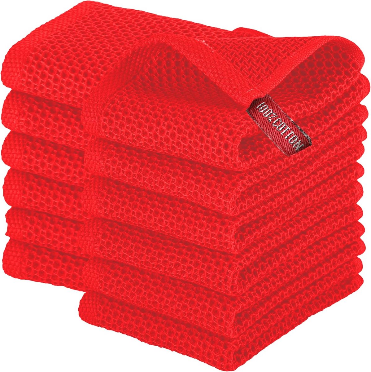 12-Pack Luxe Wafel Keukendoeken - 100% Turks Katoen, Extra Absorberend & Sneldrogend