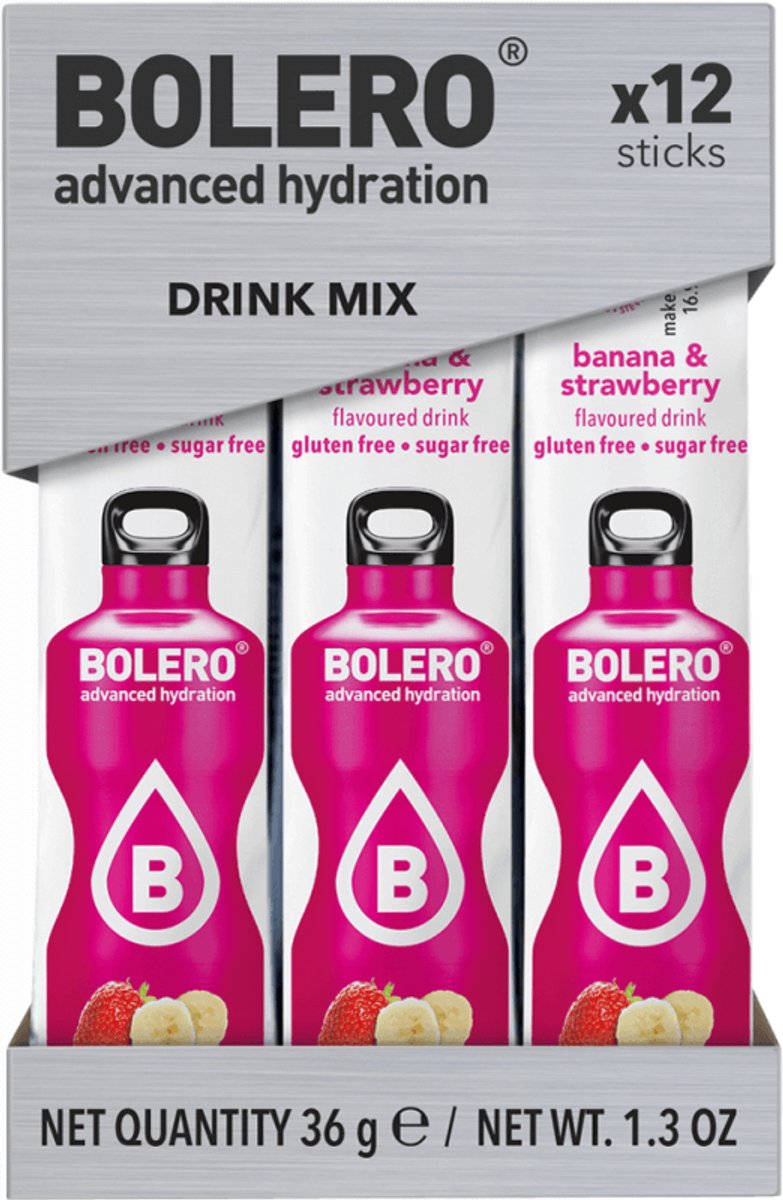 Bolero Sticks (12x3g) Banana & Strawberry - Intra- & Post-Workout - Intra-Workout